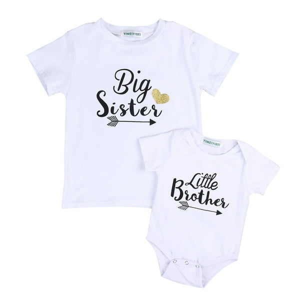 Newborn Baby Kids Little Brother Romper Big Sister T-shirt Tops Clothes Outfits Newborn Baby Kids Little Brother Romper Big Sister T-shirt Tops Clothes Outfits